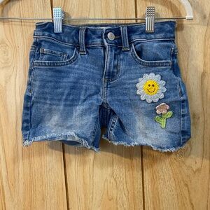 SO Kids Blue Denim Shorts with Sunflower Patch